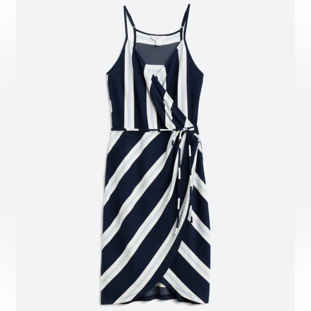 Women’s Wrap Knit Dress-‎ Stripes.